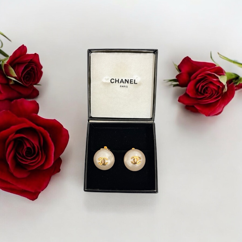 Chanel CC 'Pearl' Clip On Earrings